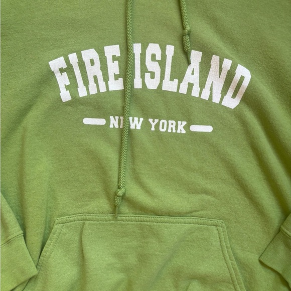 Neon Lime Green Fire Island Hoodie – Vintage Retro Cool! 🌟 size medium - Picture 6 of 11